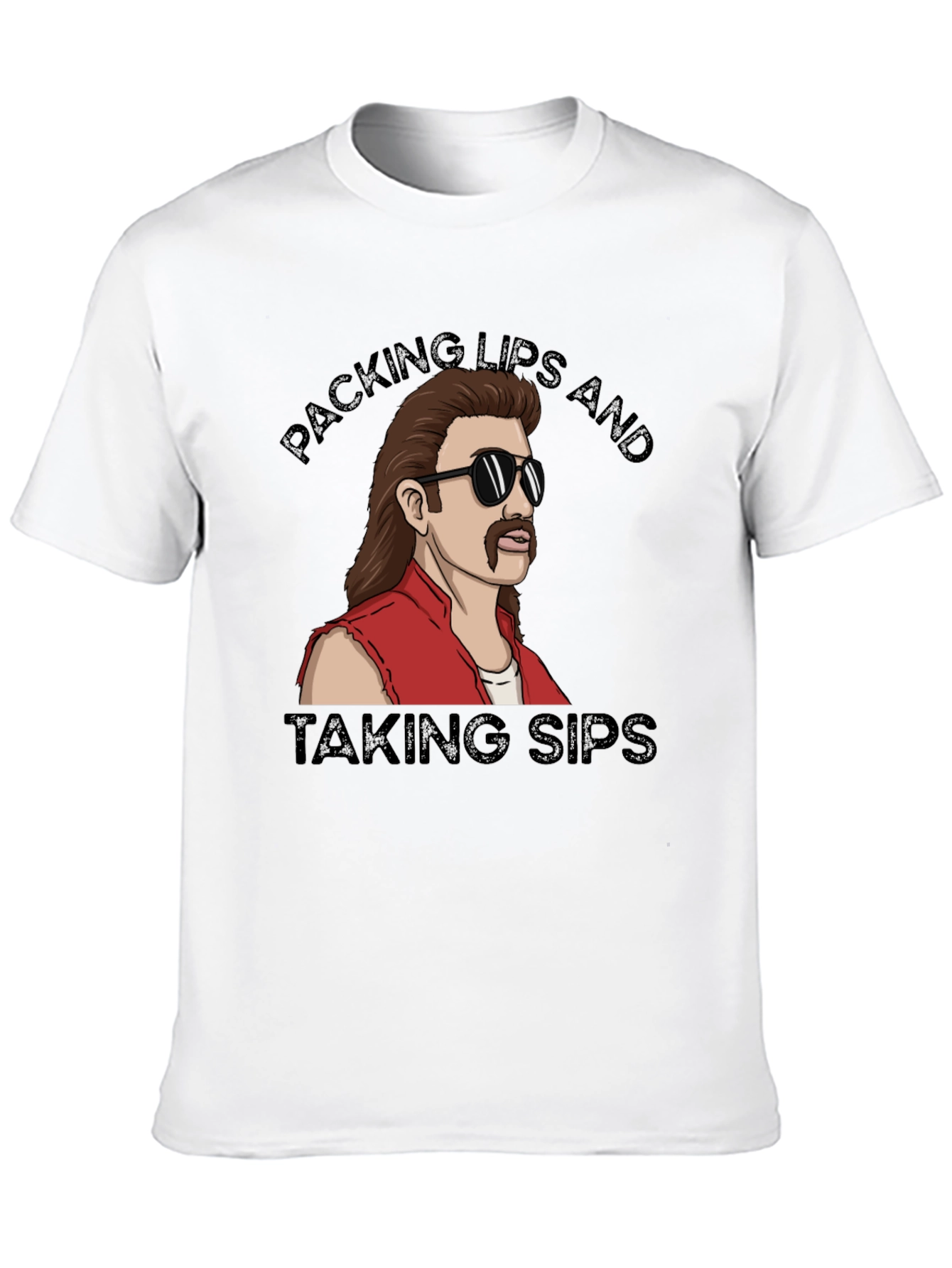 Packing Lips and Taking Sips Black T-Shirt