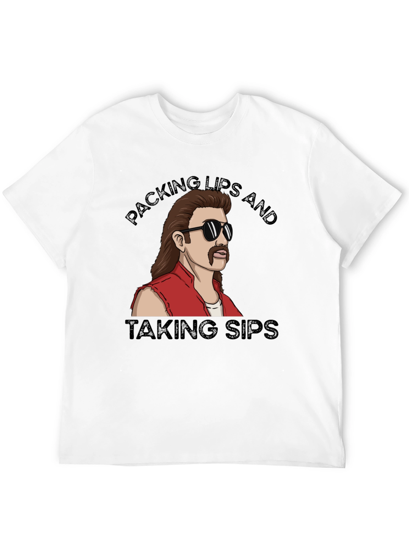 Packing Lips and Taking Sips Black T-Shirt