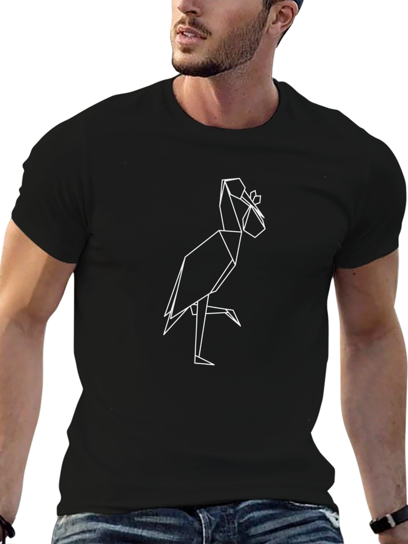 Geometric Crane Tee - Stylish Graphic T-Shirt