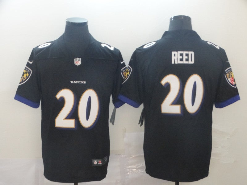 Men's Baltimore Ravens Ed Reed #20 Black Game Jerseys