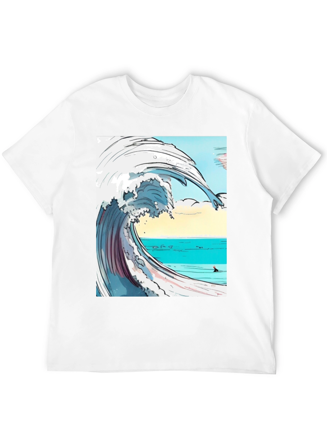 Ocean Wave Graphic Tee - Black