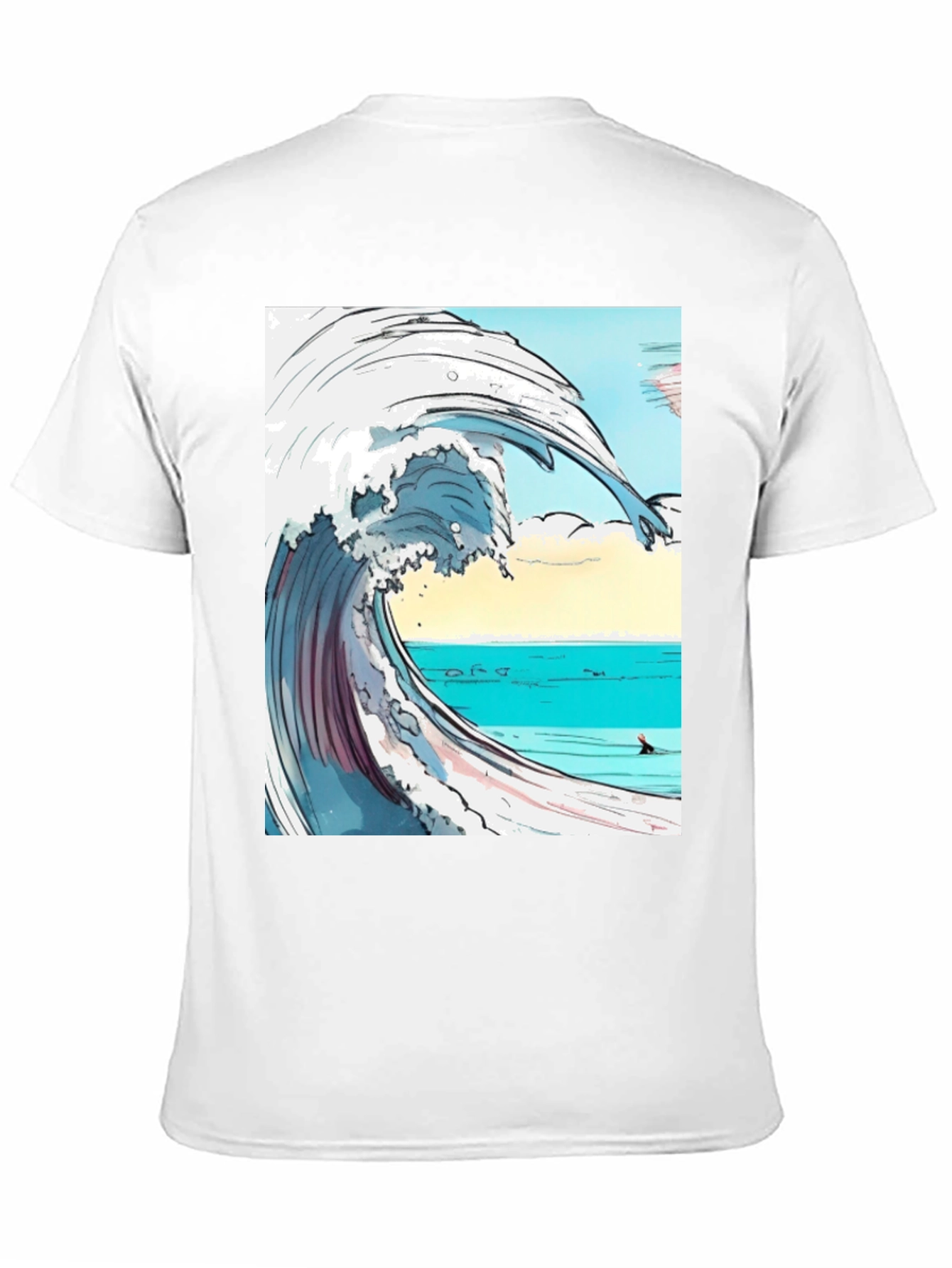 Ocean Wave Graphic Tee - Black