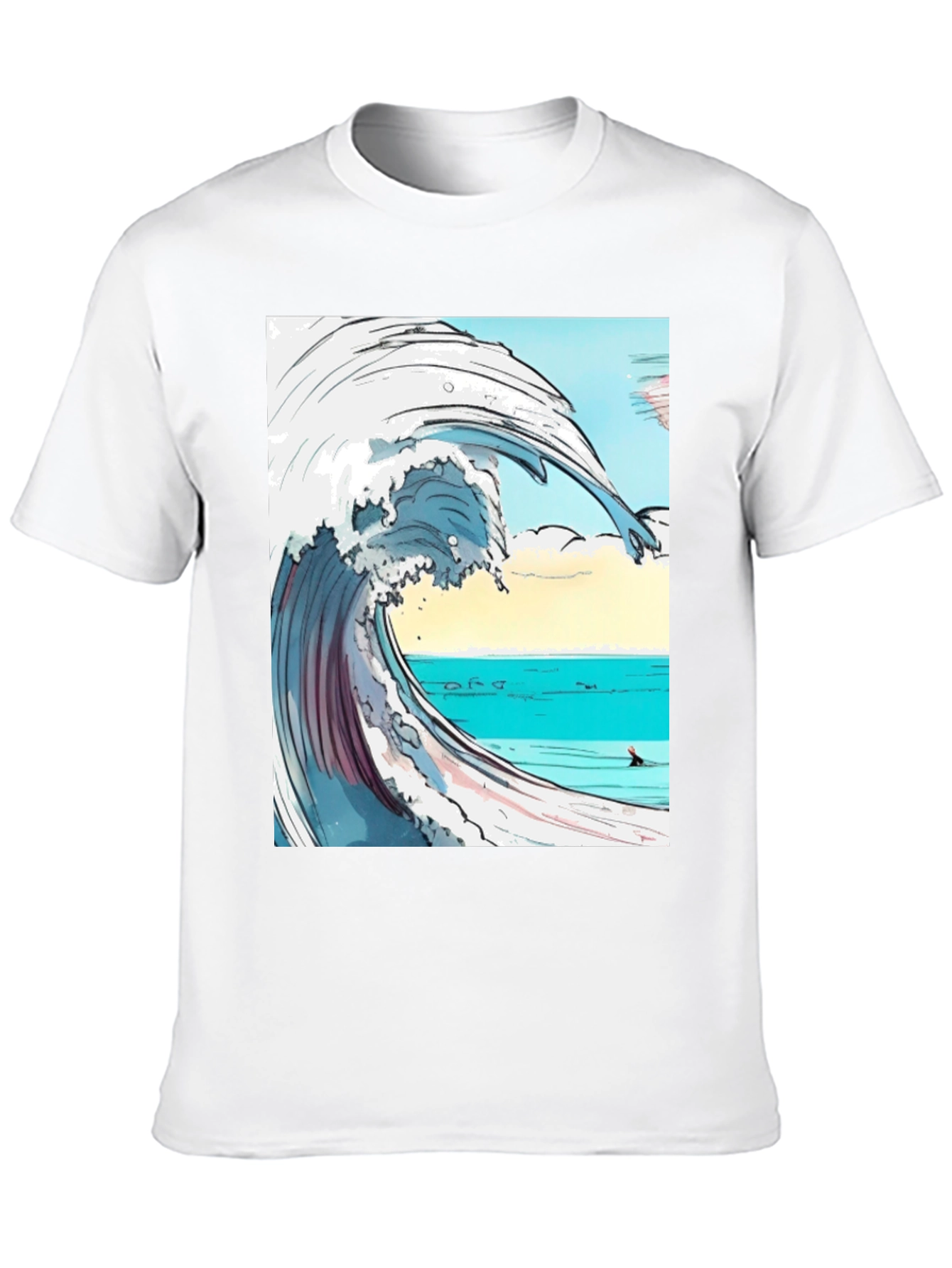 Ocean Wave Graphic Tee - Black