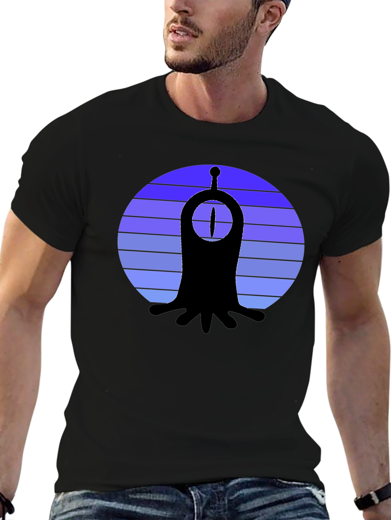 One-Eyed Alien Sunset Graphic T-Shirt