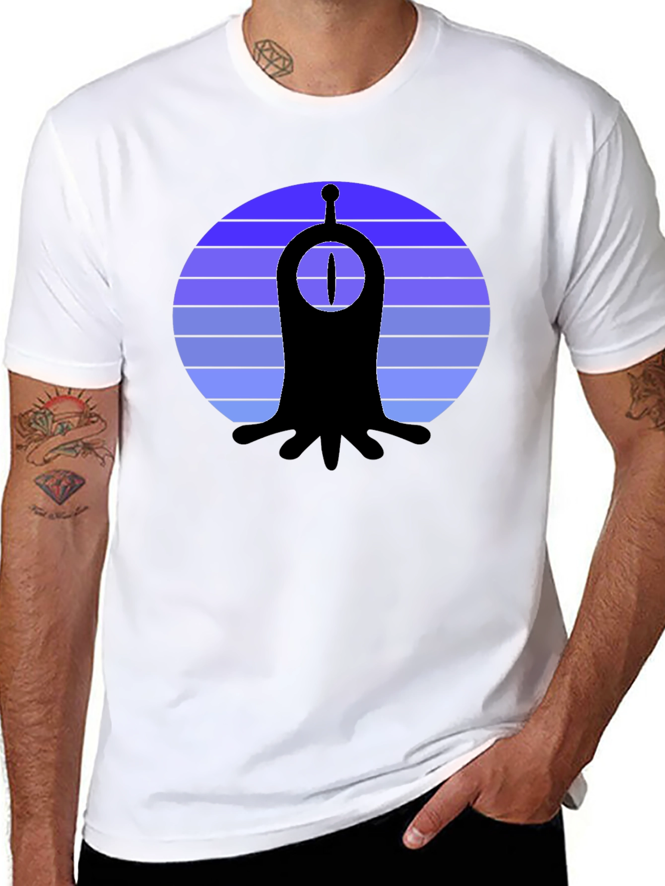 One-Eyed Alien Sunset Graphic T-Shirt