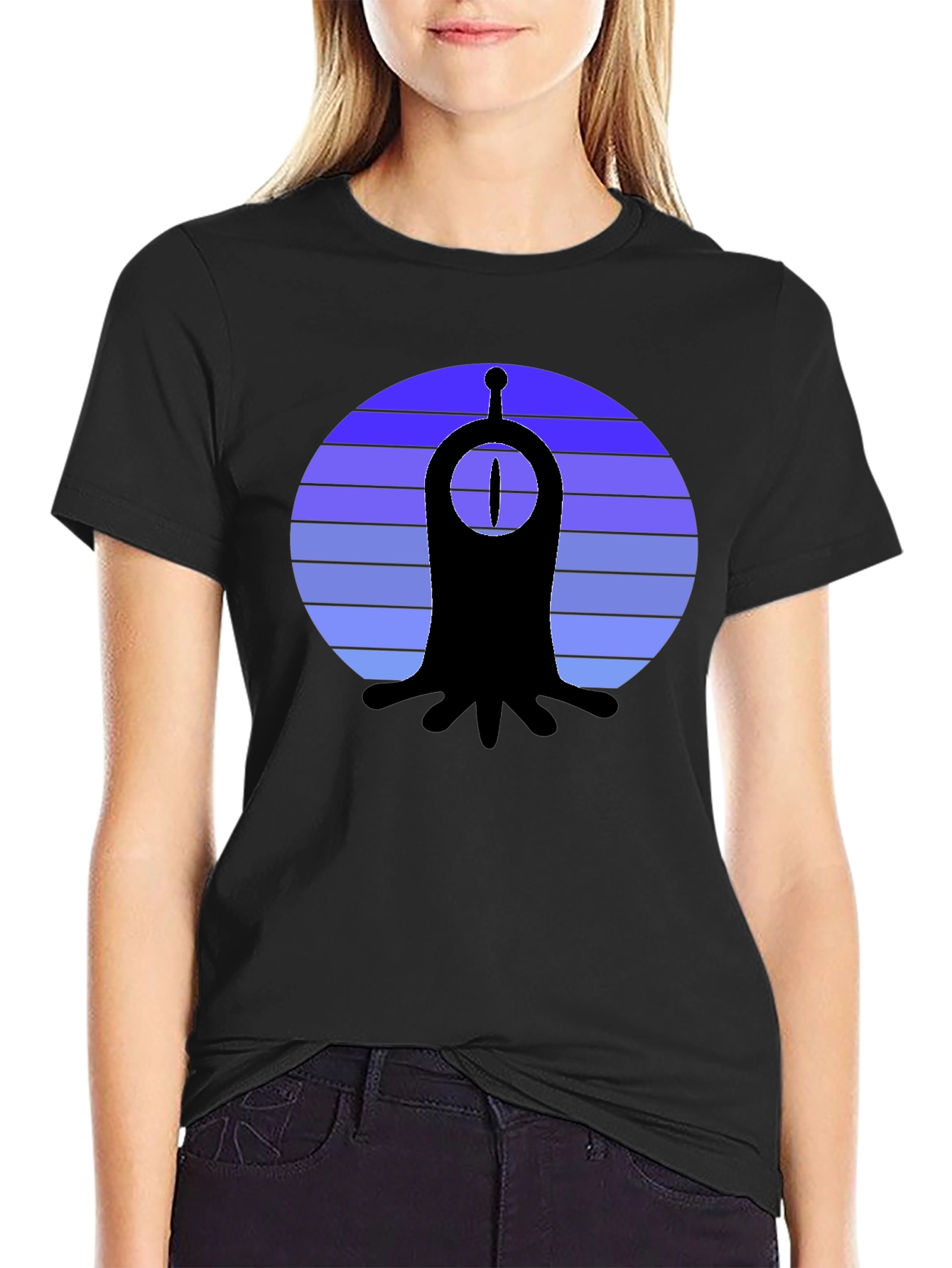 One-Eyed Alien Sunset Graphic T-Shirt