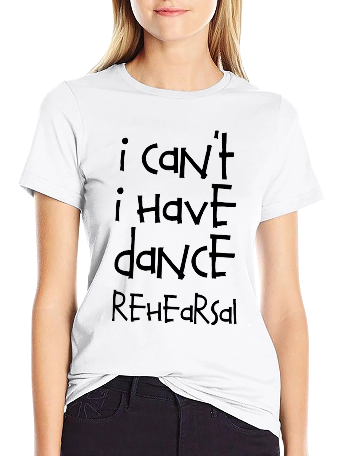 Dance Rehearsal T-Shirt - Black Cotton Casual Tee