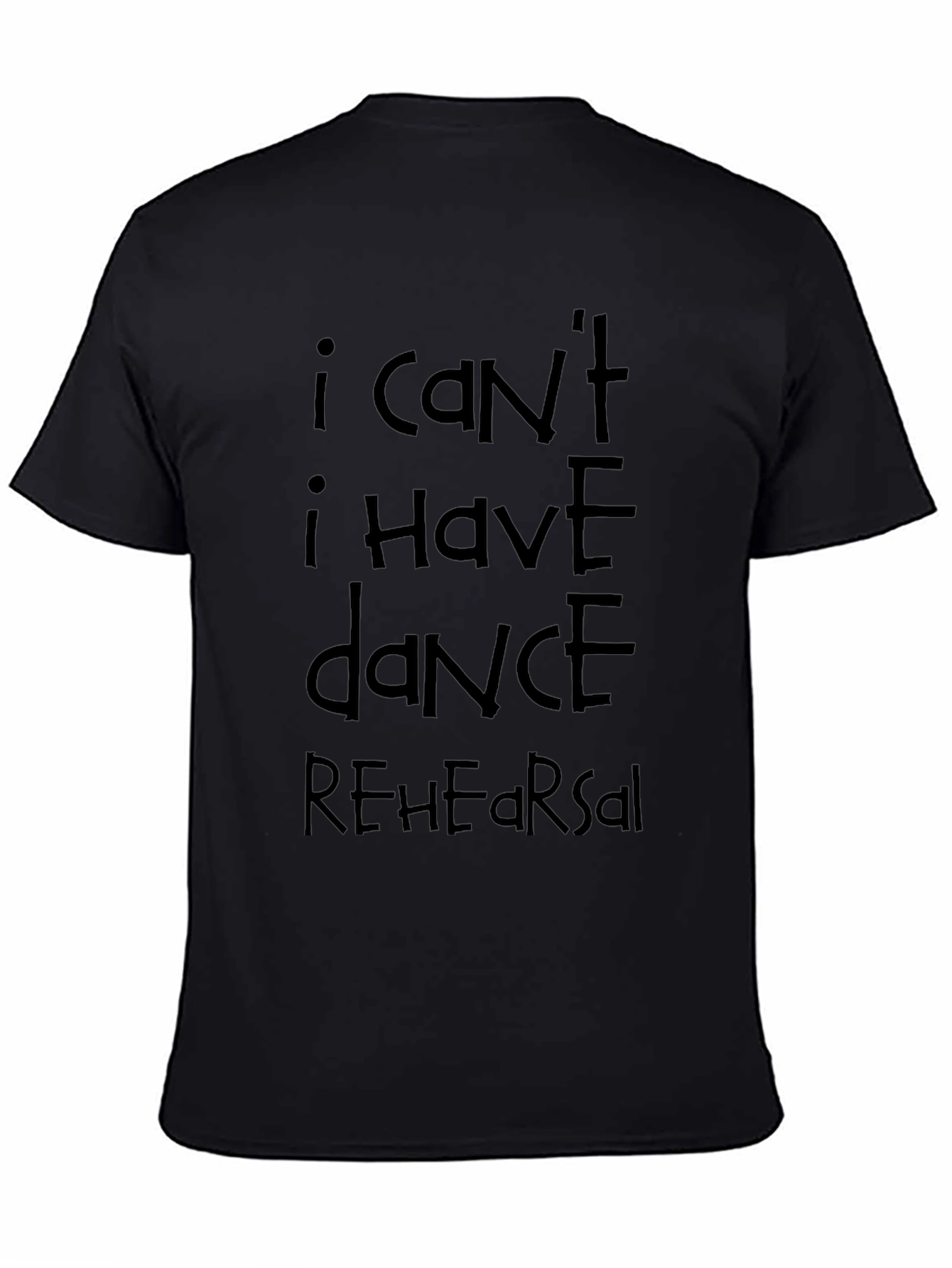 Dance Rehearsal T-Shirt - Black Cotton Casual Tee