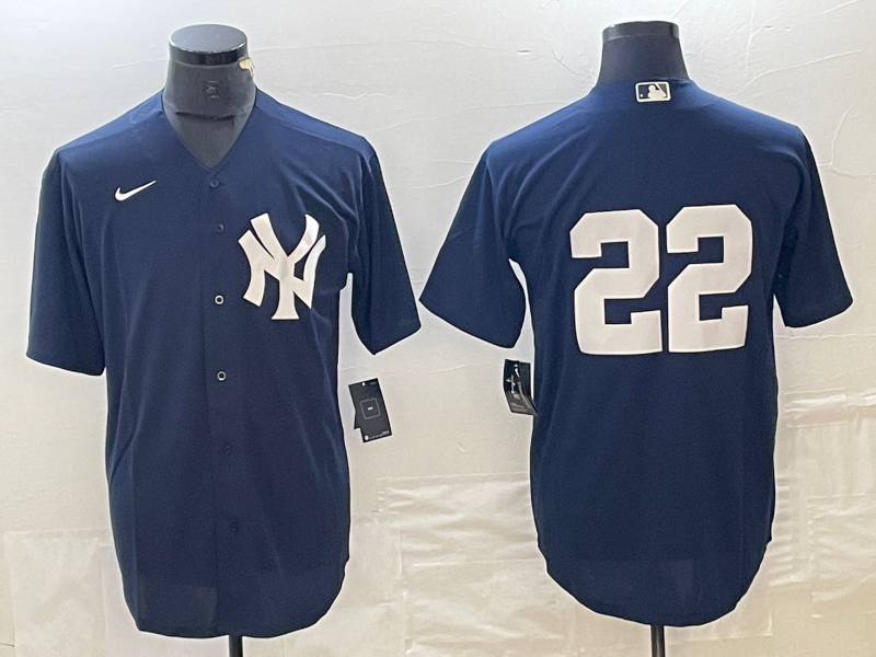 Men's New York Yankees Juan Soto #22 Navy Replica Player Name Jerseys