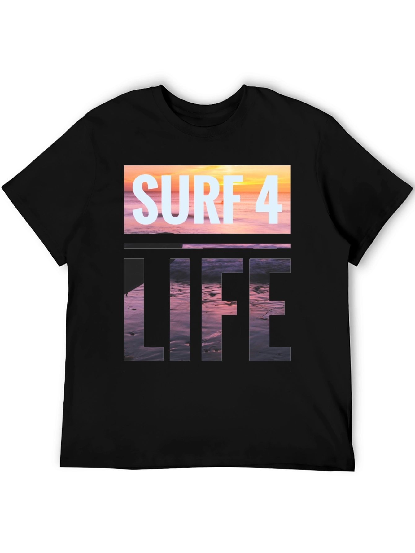 Surf 4 Life Black Graphic Tee