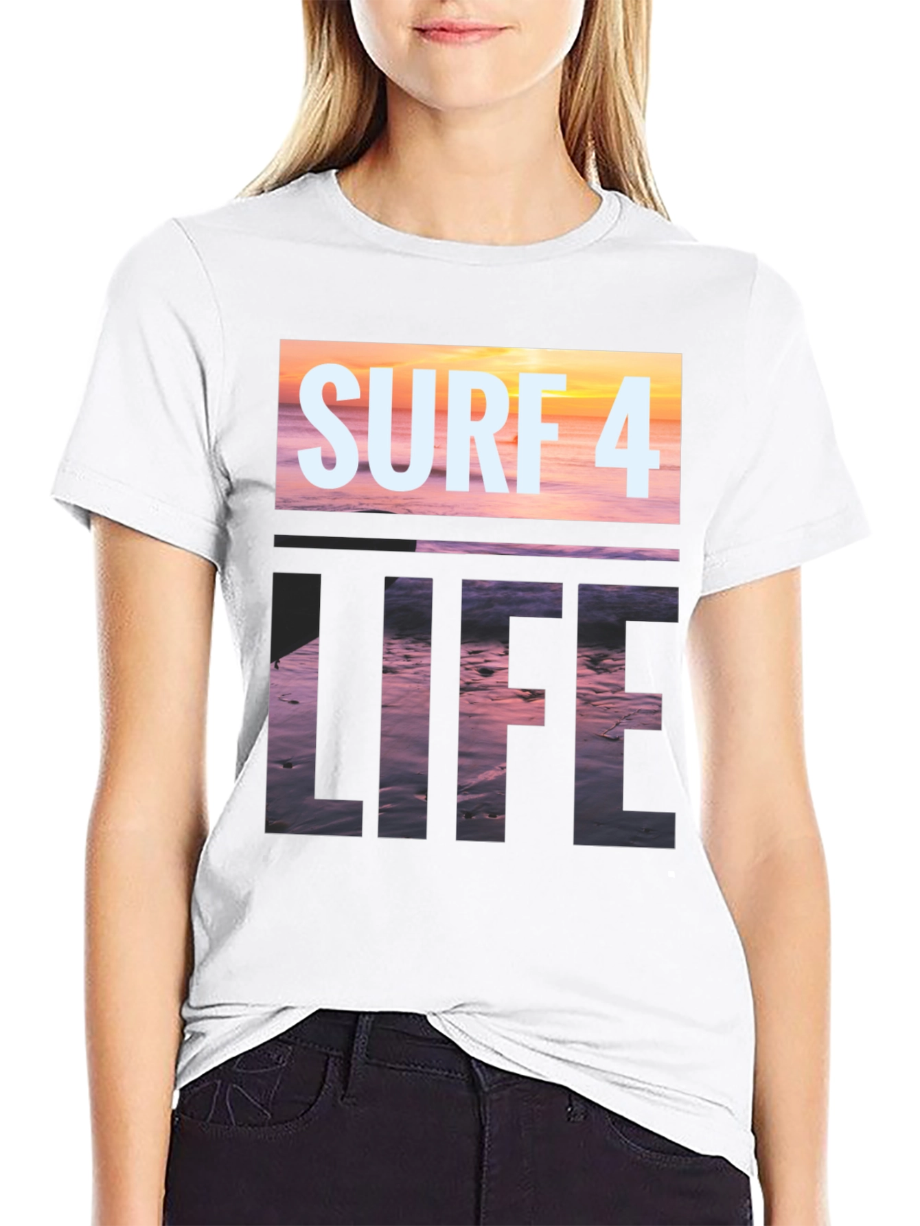 Surf 4 Life Black Graphic Tee