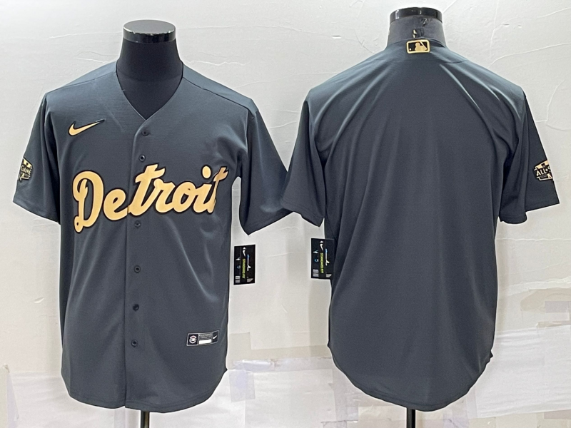 Men's Detroit Tigers Dark Gray Blank Replica Jerseys