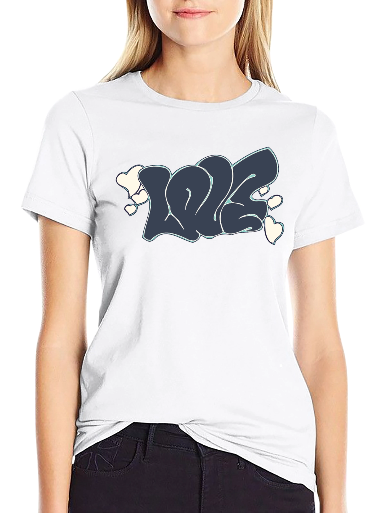 Love Graffiti T-Shirt - Stylish Black Tee