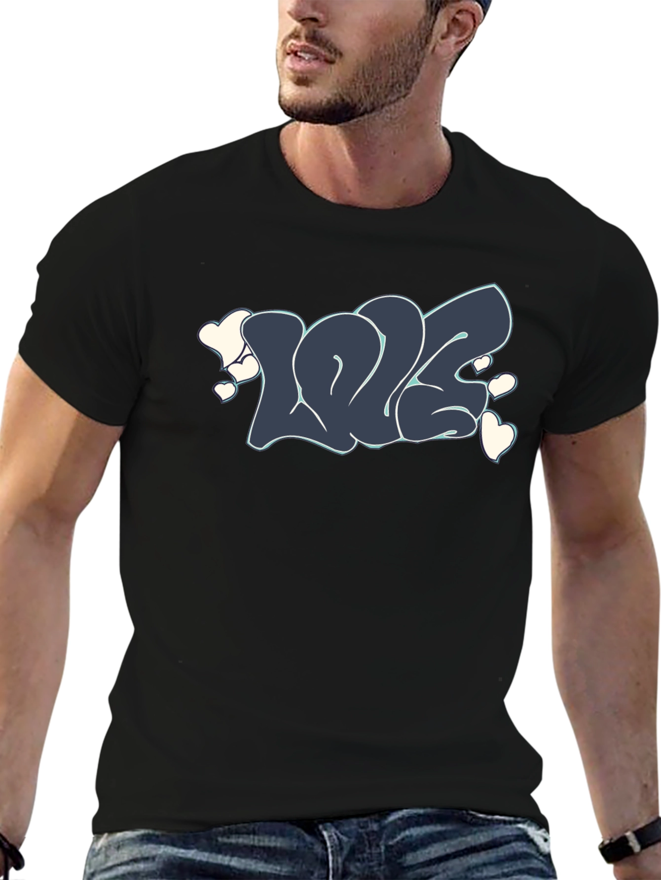 Love Graffiti T-Shirt - Stylish Black Tee