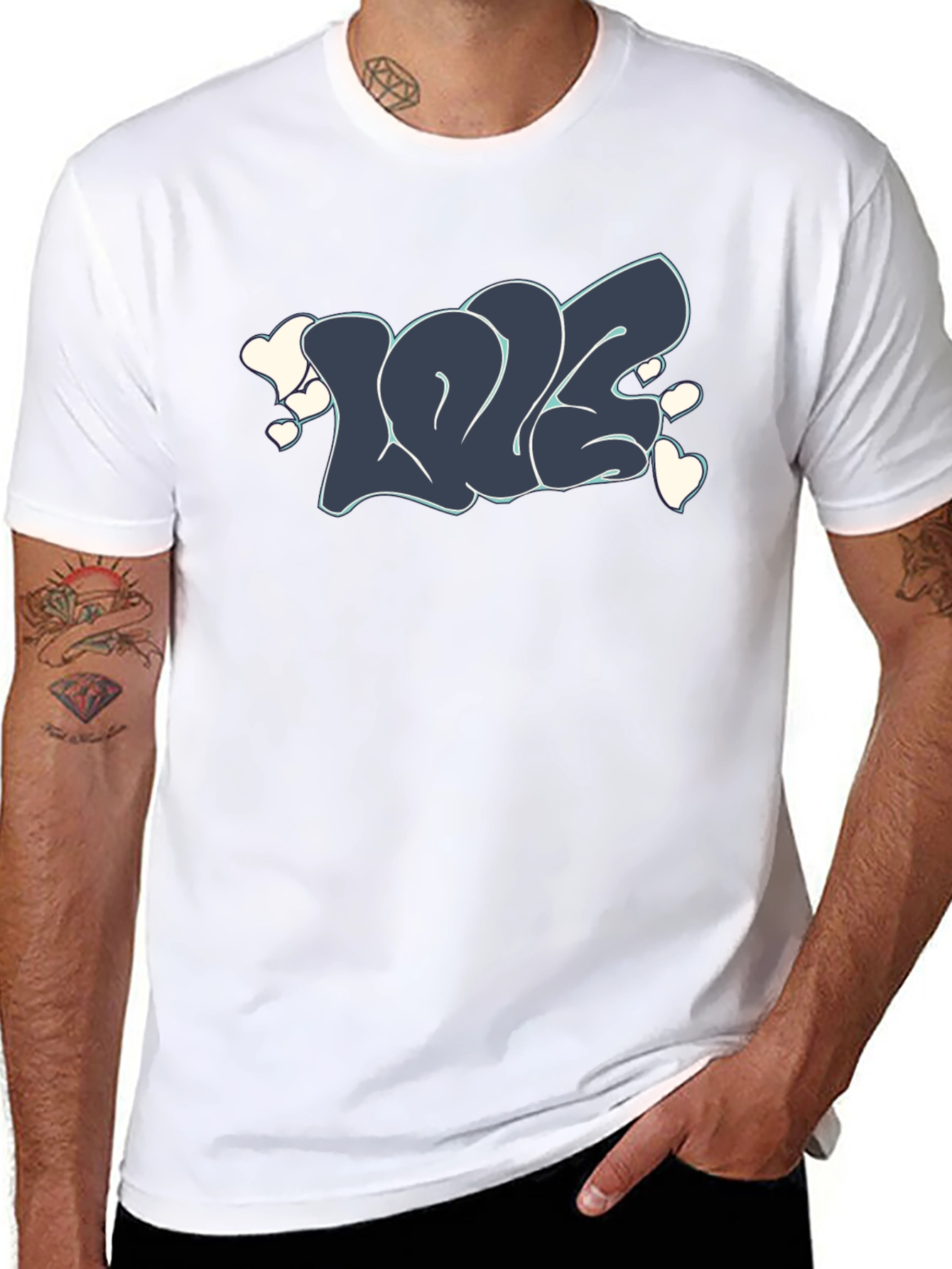 Love Graffiti T-Shirt - Stylish Black Tee