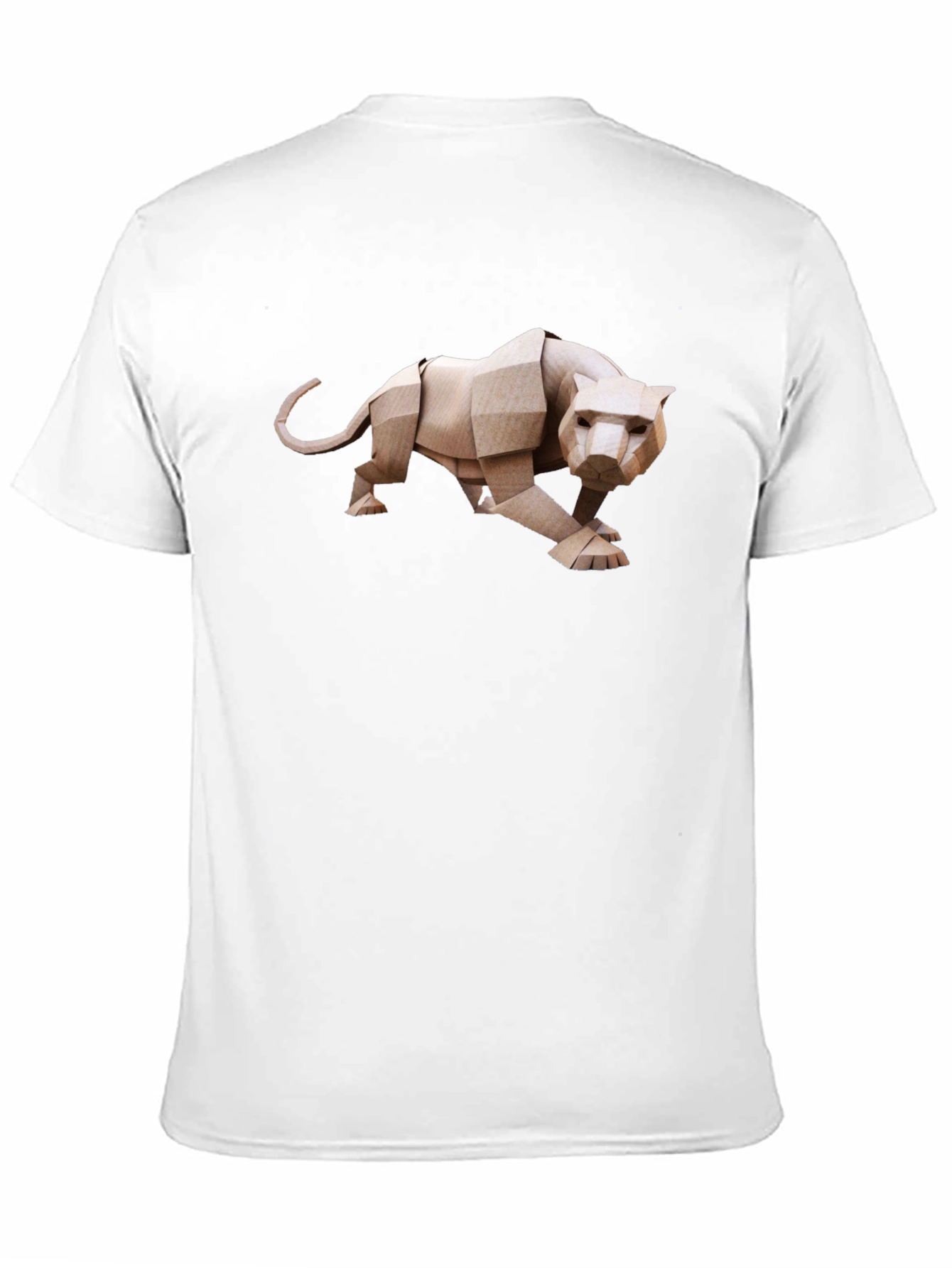 Origami Panther Graphic Tee - Black Cotton T-Shirt