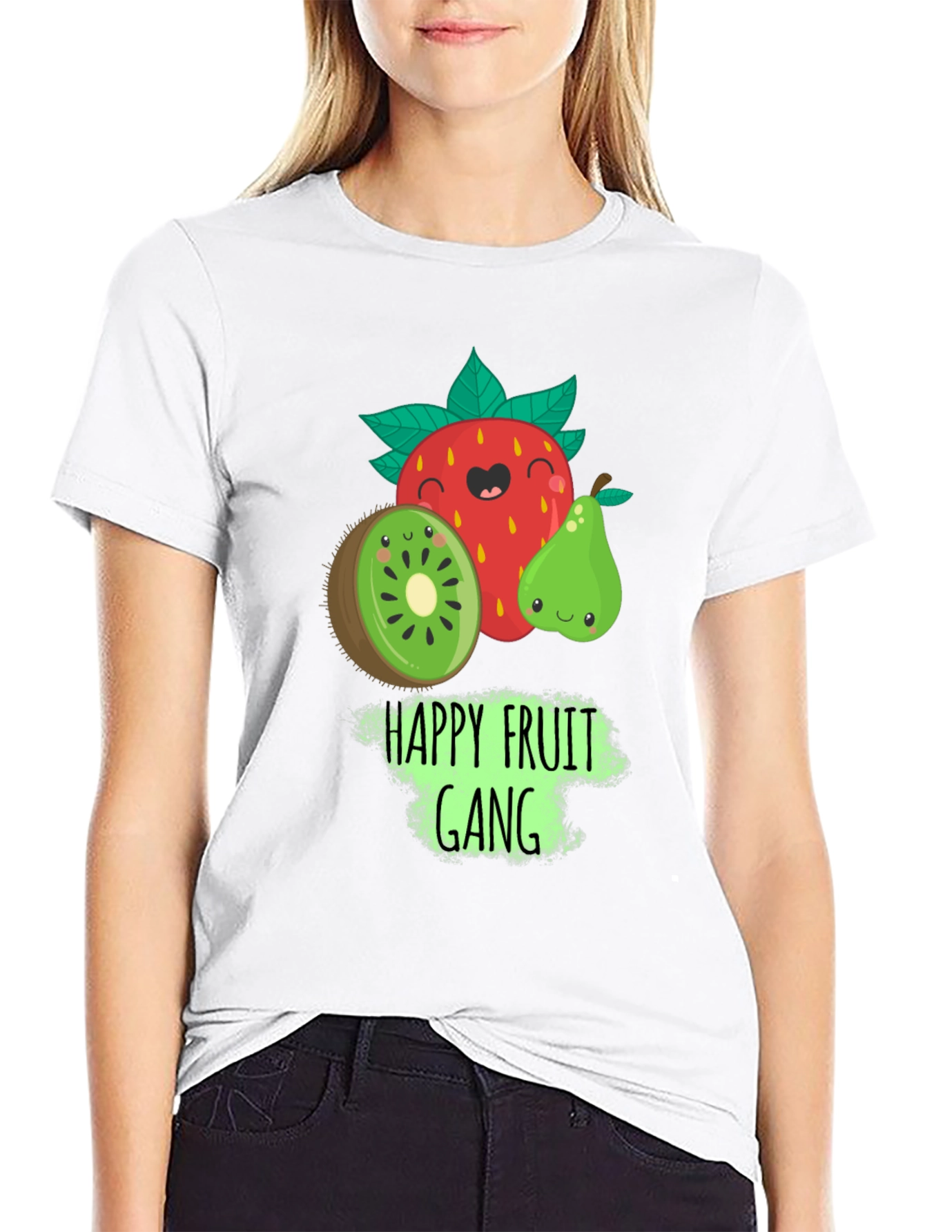Happy Fruit Gang Black Graphic Tee