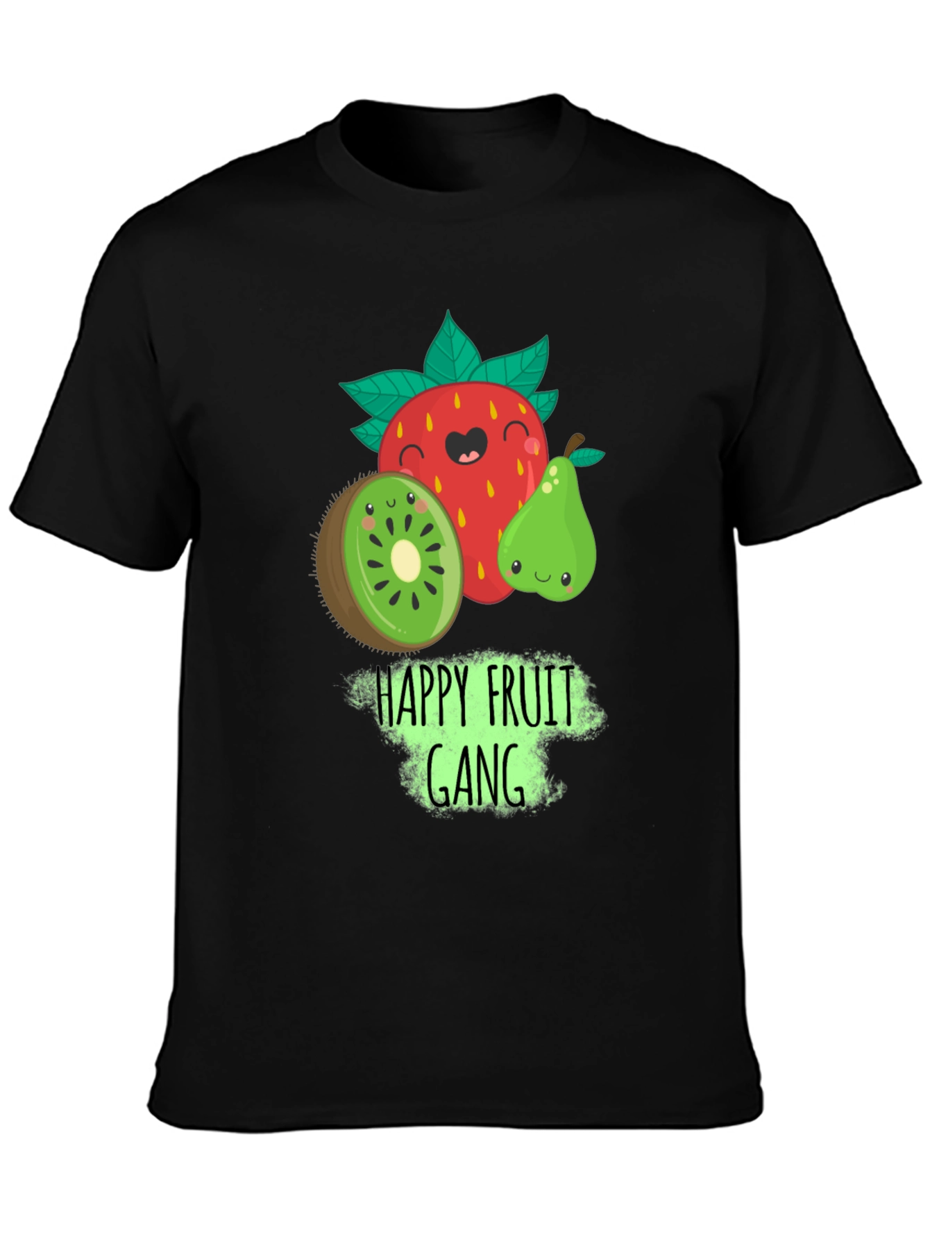 Happy Fruit Gang Black Graphic Tee