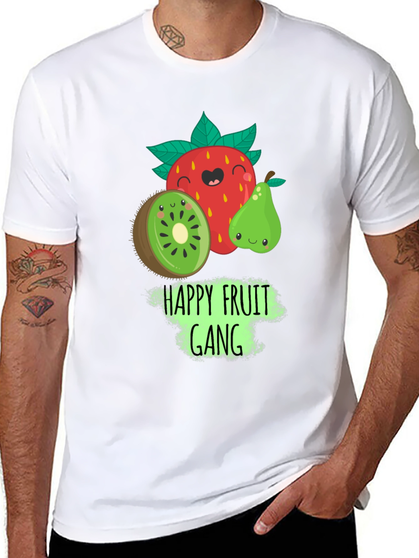 Happy Fruit Gang Black Graphic Tee