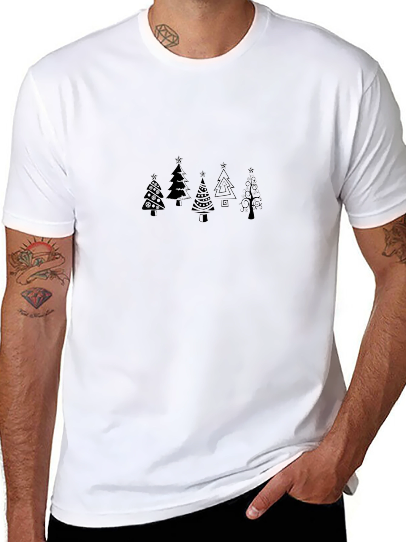 Black Christmas Tree Graphic Tee