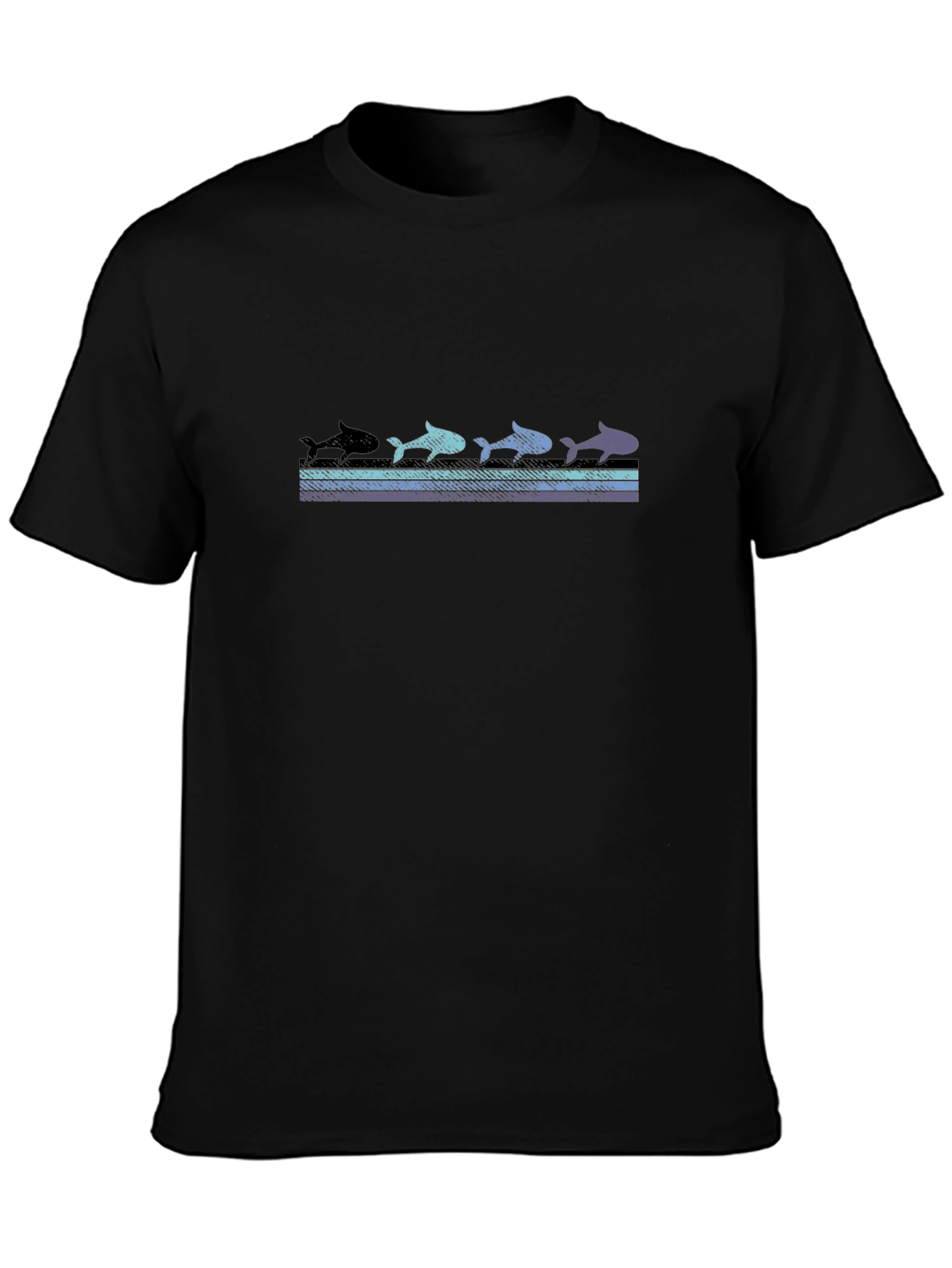 Retro Shark Evolution Black Graphic Tee