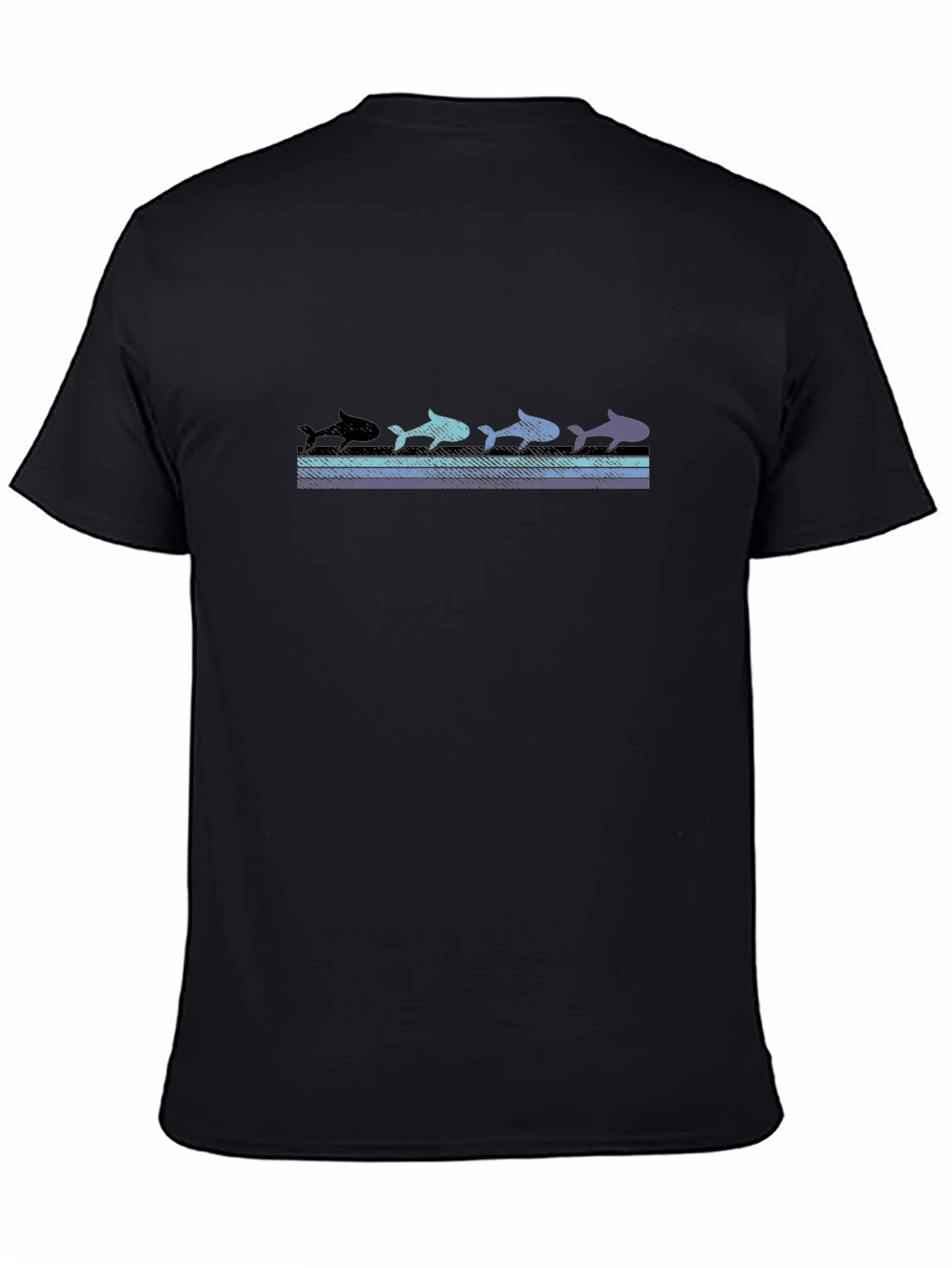 Retro Shark Evolution Black Graphic Tee