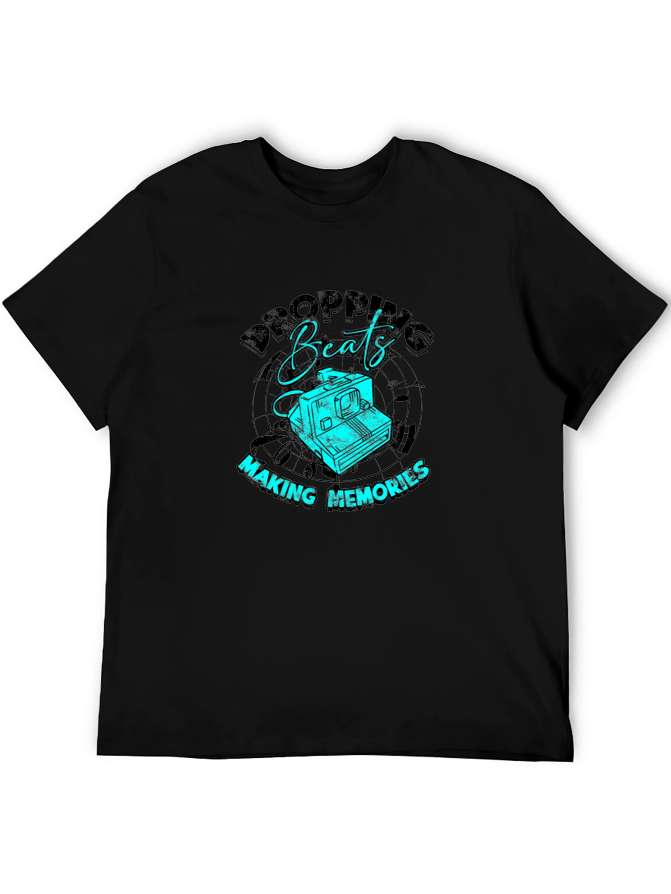 Dropping Beats Black Graphic Tee