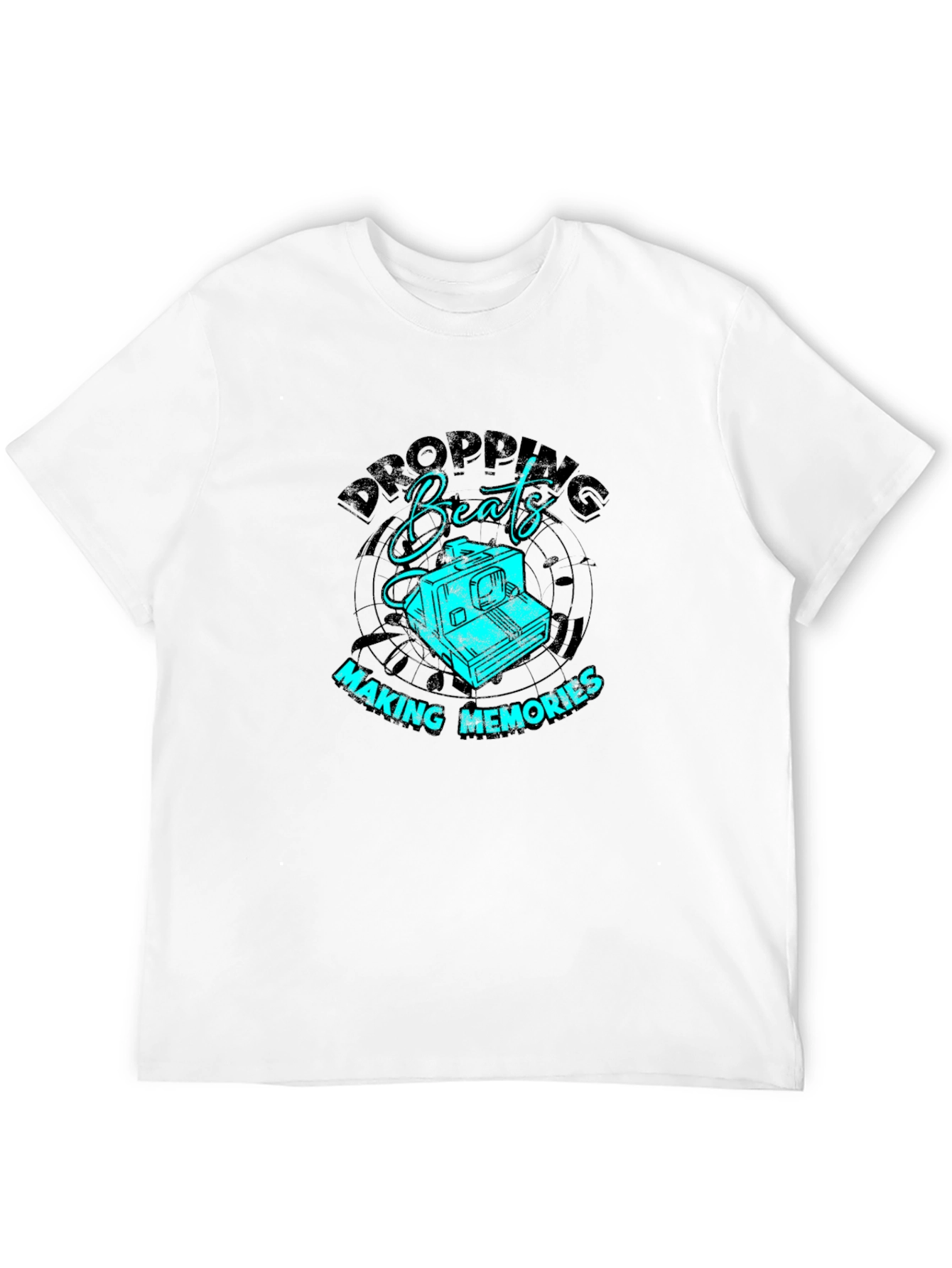 Dropping Beats Black Graphic Tee