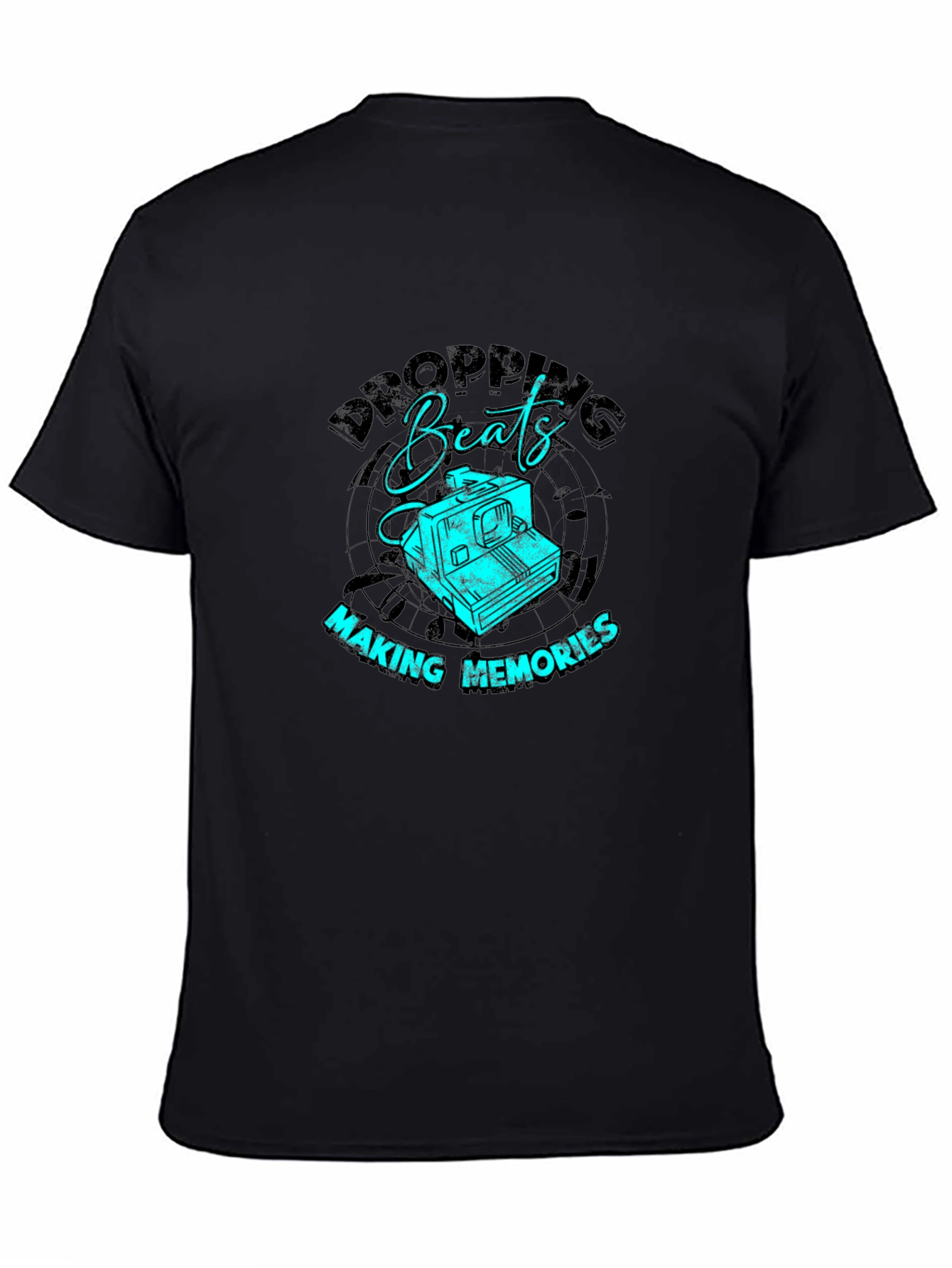 Dropping Beats Black Graphic Tee