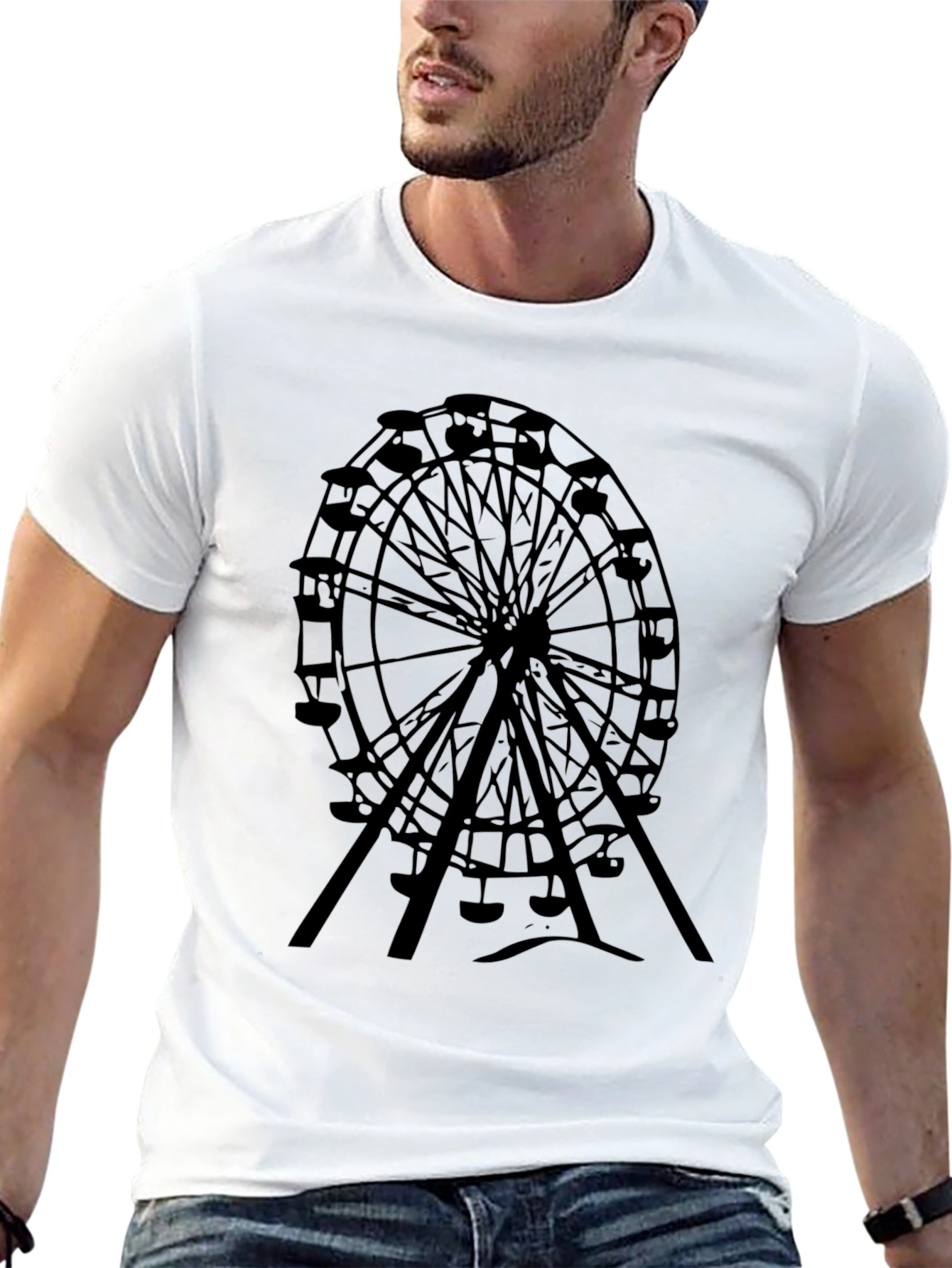 Ferris Wheel Graphic Black Tee