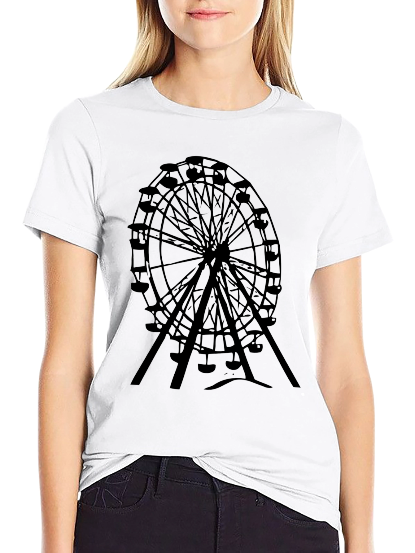 Ferris Wheel Graphic Black Tee