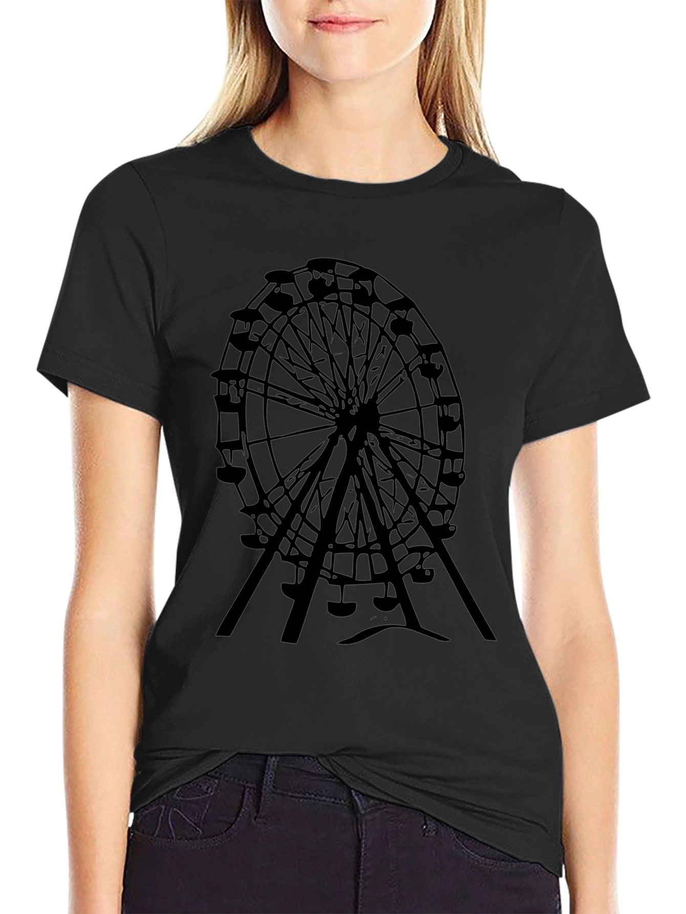 Ferris Wheel Graphic Black Tee