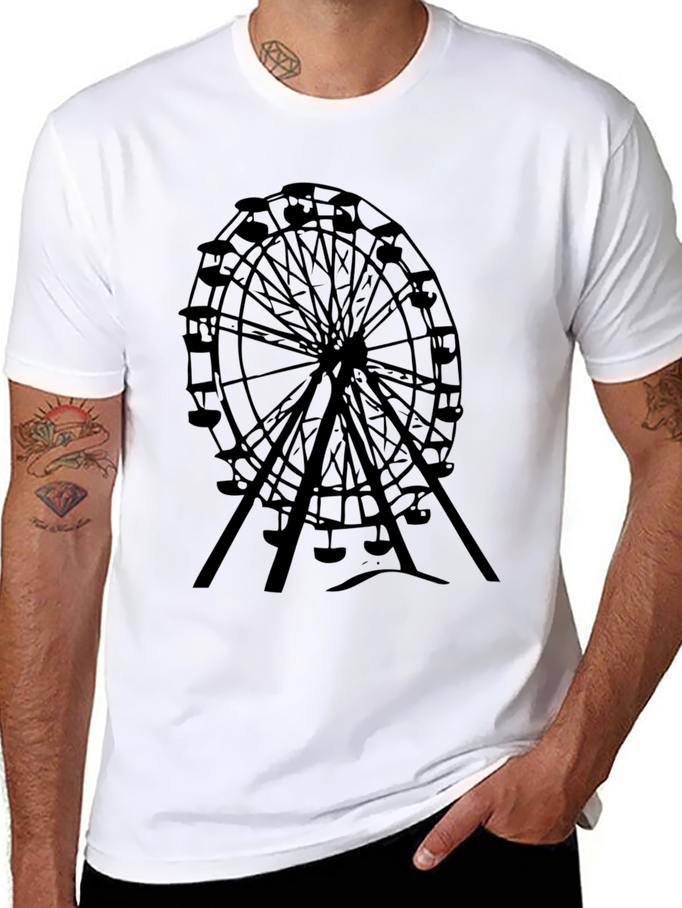 Ferris Wheel Graphic Black Tee