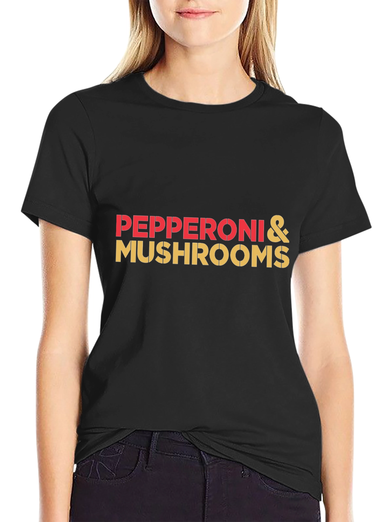 Pepperoni & Mushrooms T-Shirt - Foodie Graphic Tee