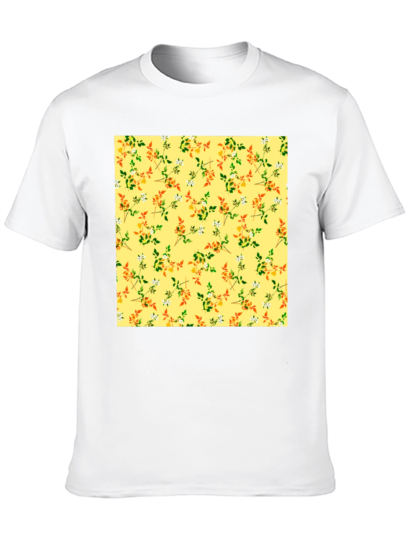 Floral Patterned Black T-Shirt