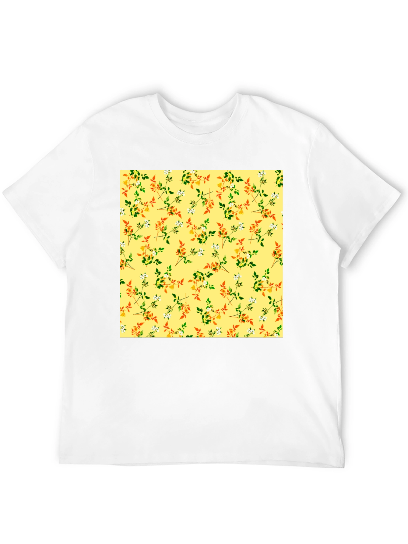 Floral Patterned Black T-Shirt