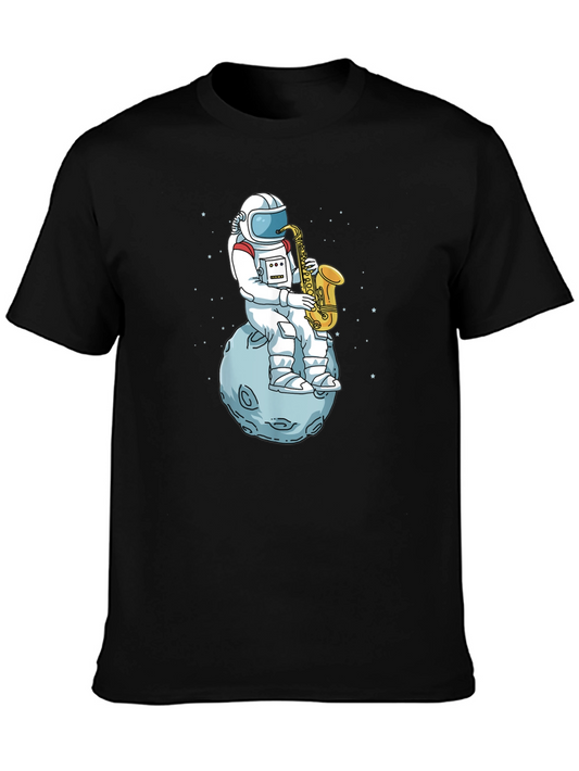 Astronaut Saxophone T-Shirt - Space Musician Tee