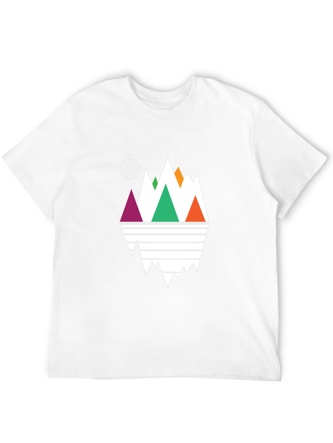 Geometric Mountain Graphic Tee - Black