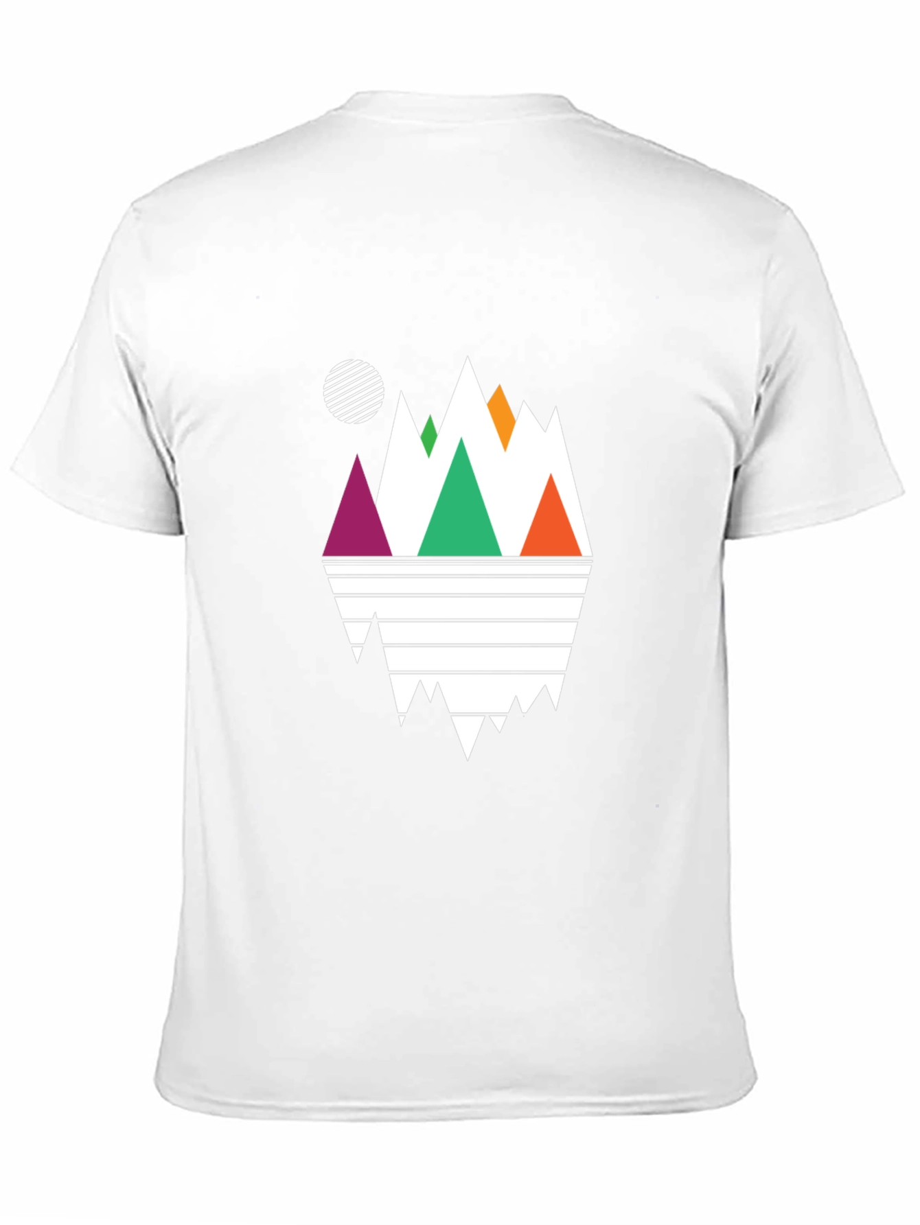 Geometric Mountain Graphic Tee - Black