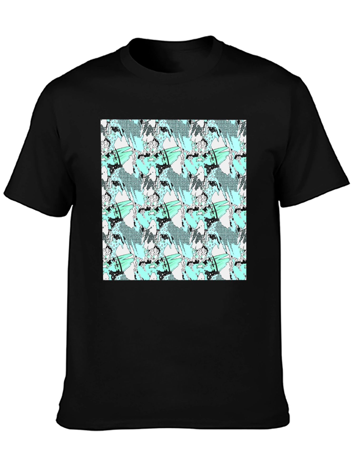 Abstract Print Black Tee