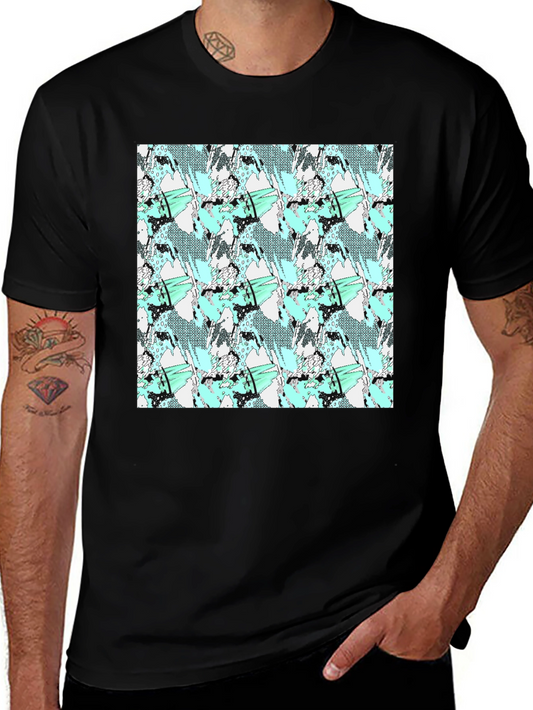 Abstract Print Black Tee