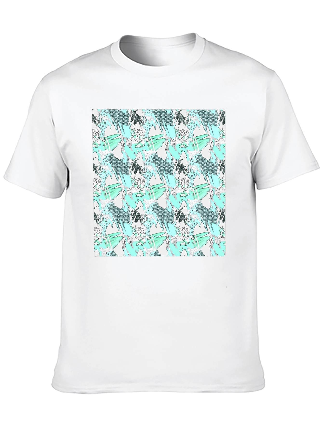Abstract Print Black Tee