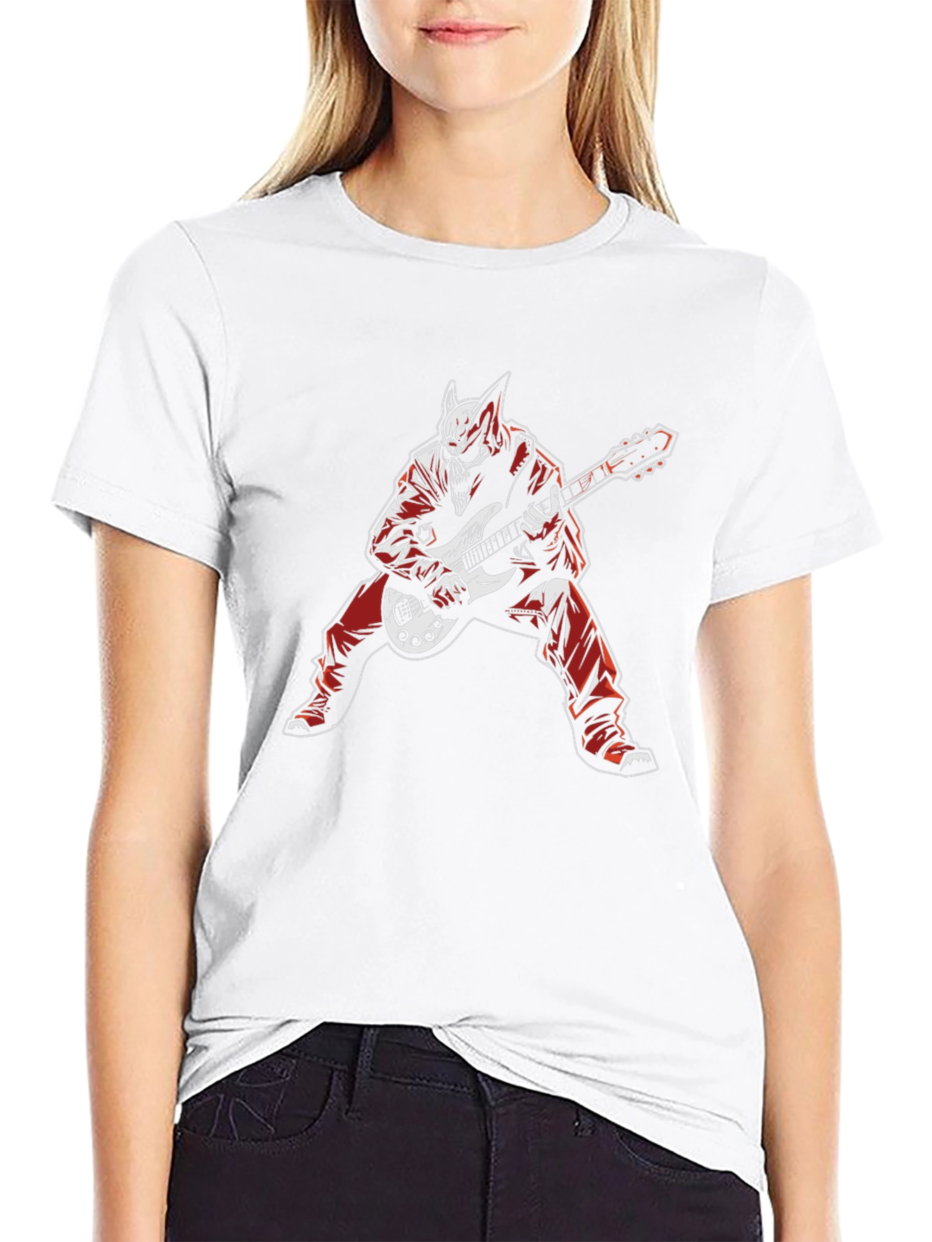 Skull Guitar Player Graphic Tee