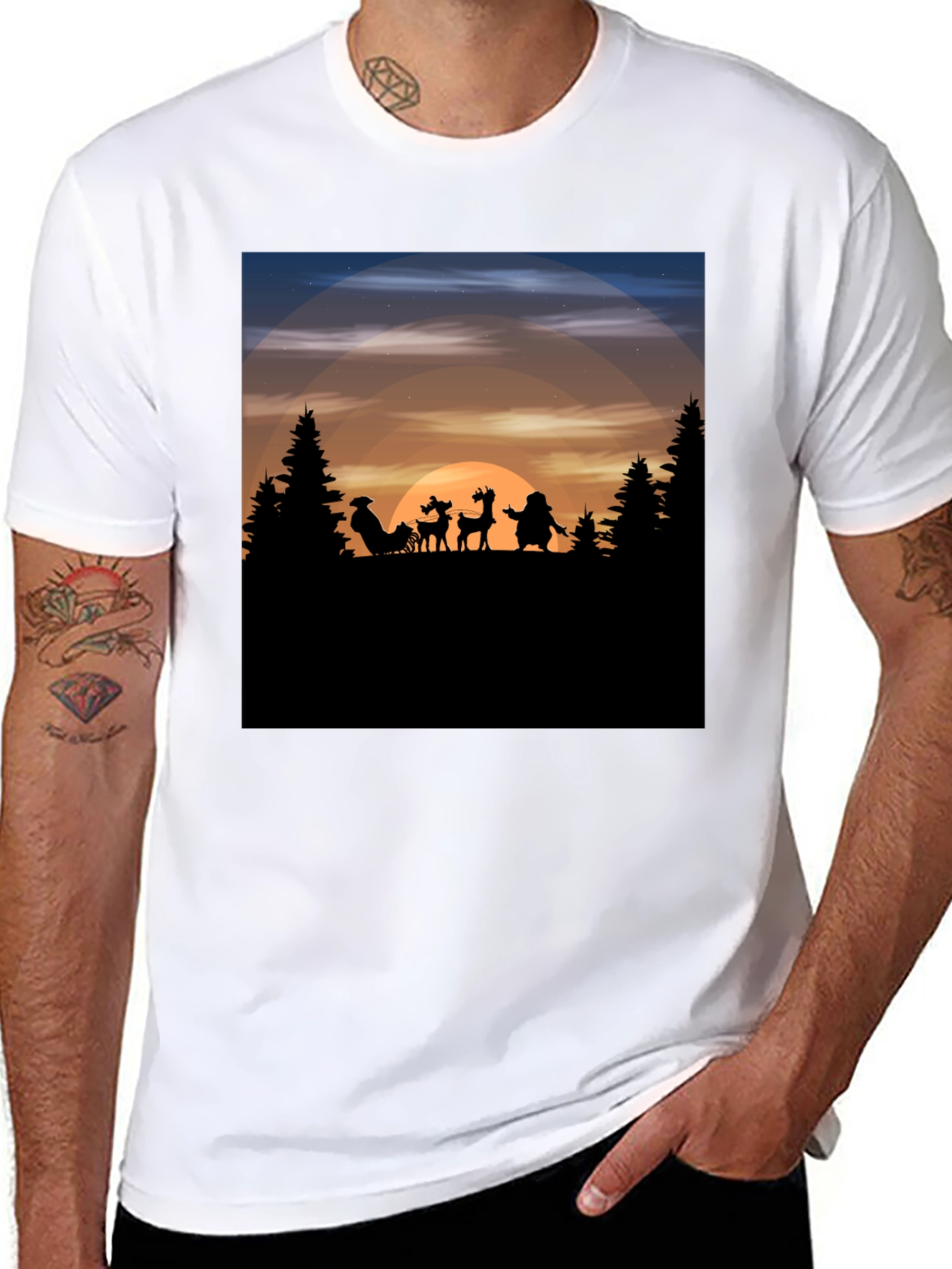 Santas Silhouette T-Shirt