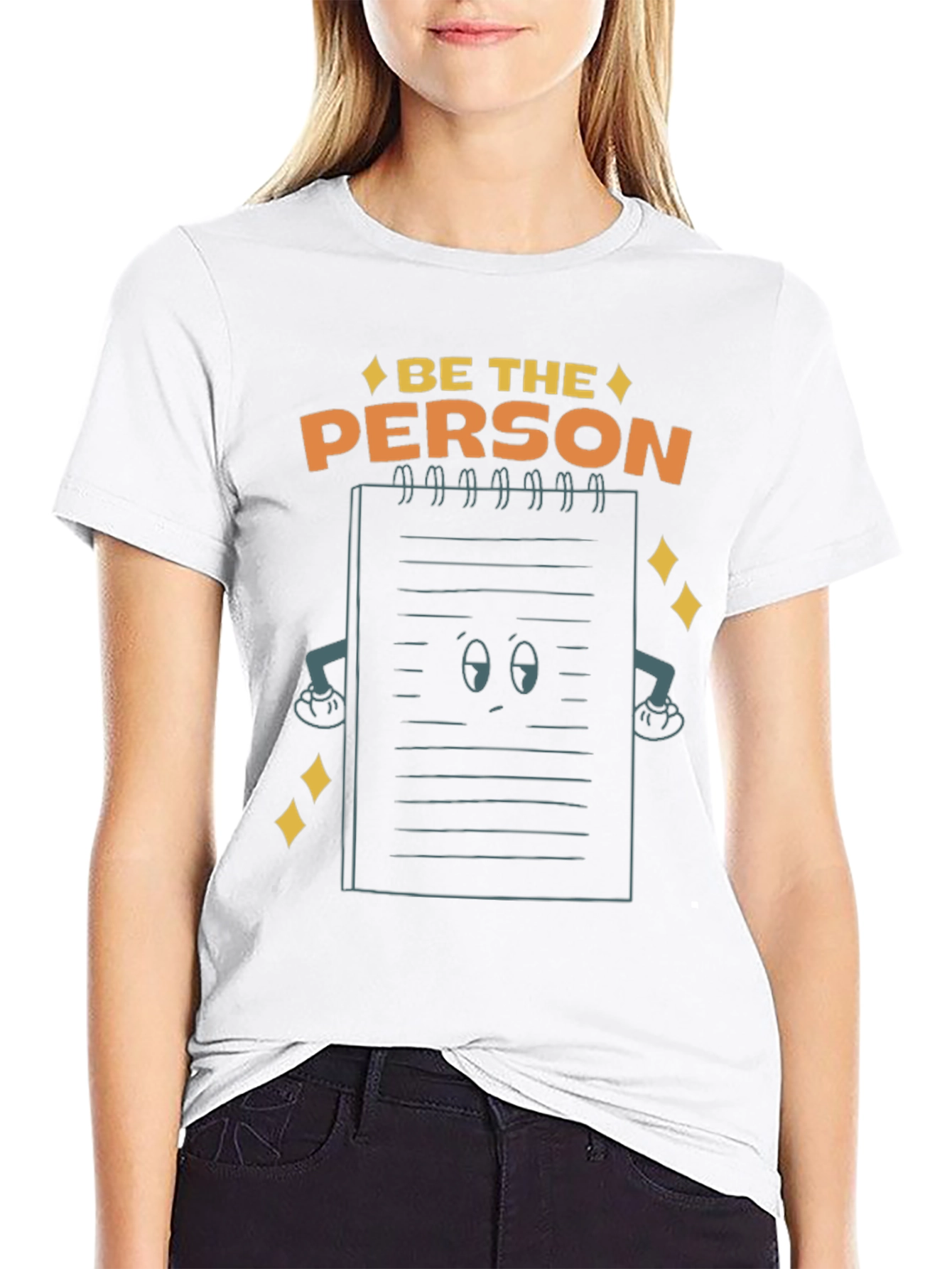 Be The Person Notebook Graphic Tee - Black