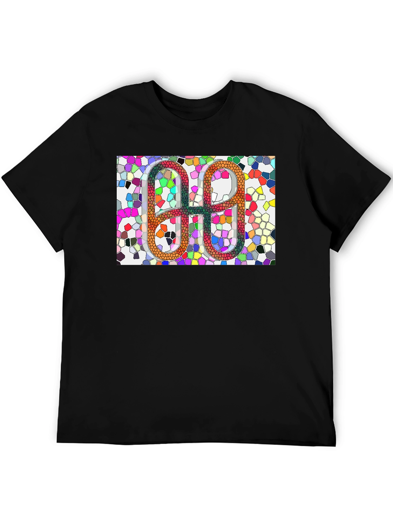 Geometric Mosaic Graphic Tee - Modern Abstract Art Shirt