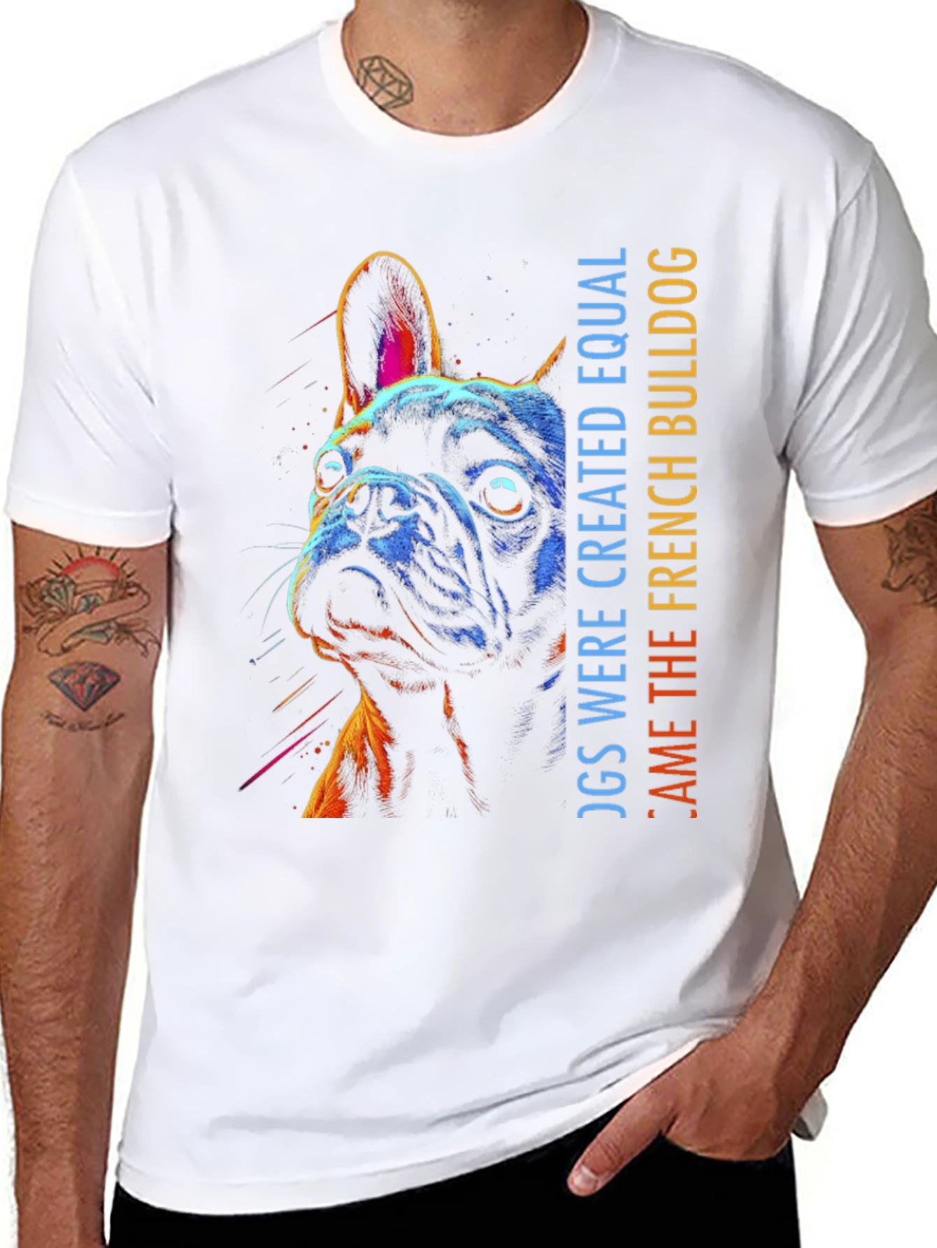 French Bulldog Graphic Tee - Dogs Were Created Equal