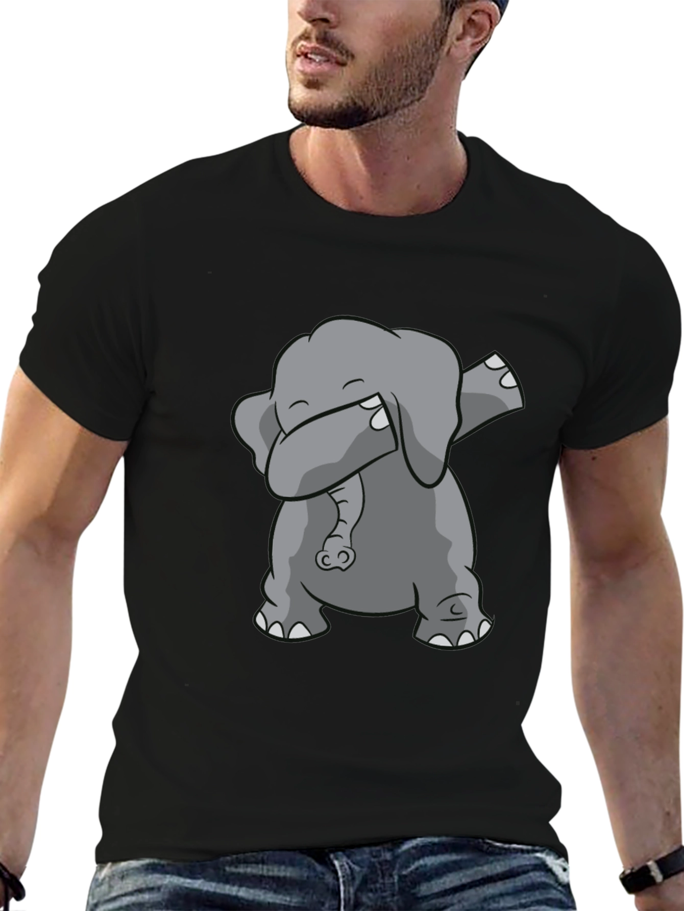 Dabbing Elephant Black Graphic Tee