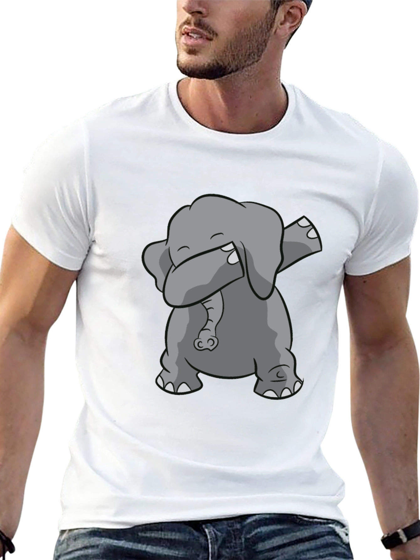 Dabbing Elephant Black Graphic Tee