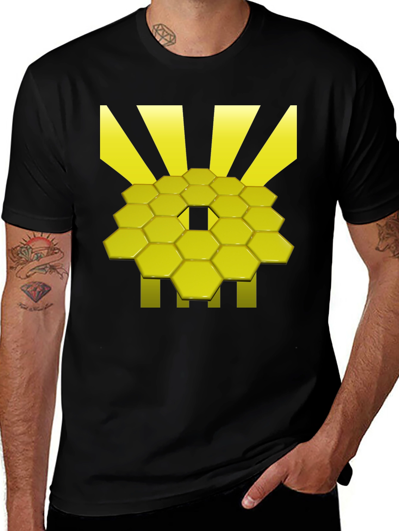 Geometric Hexagon Graphic Tee - Modern Style